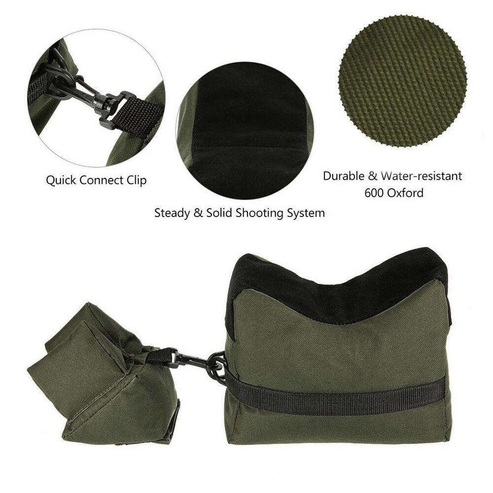 Outdoor Shooting Rest Bags Target Sports Shooting Bench Rest Front & Rear Support SandBag Stand Holders for Gun Rifle Shooting Hunting Photography - Unfilled