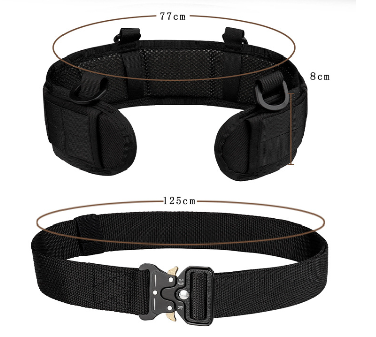 Lever Tactical Waist Belt with X-Shaped Suspenders Free Straps Airsoft Combat Padded Molle Belt