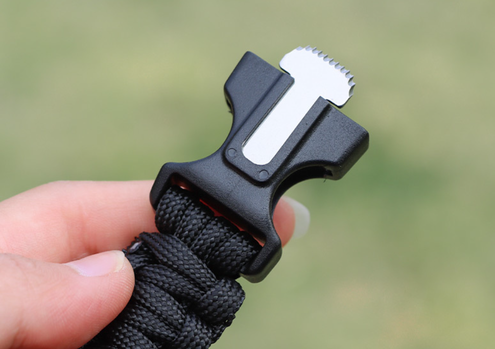 Survival bracelet 5in1 compass flint rope knife