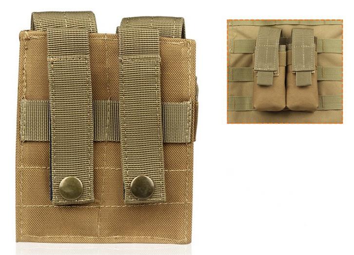 Tactical MOLLE Double Magazine Pouch with MOLLE Strap