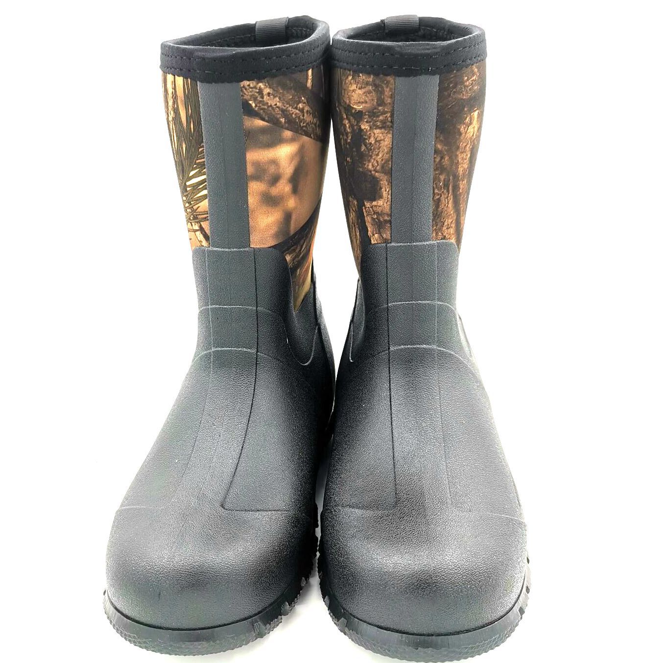 Mid Calf Warm Durable Waterproof Outdoor Utility Camo Rubber Rain Boot for Hunting  Snow Mud Work Boots