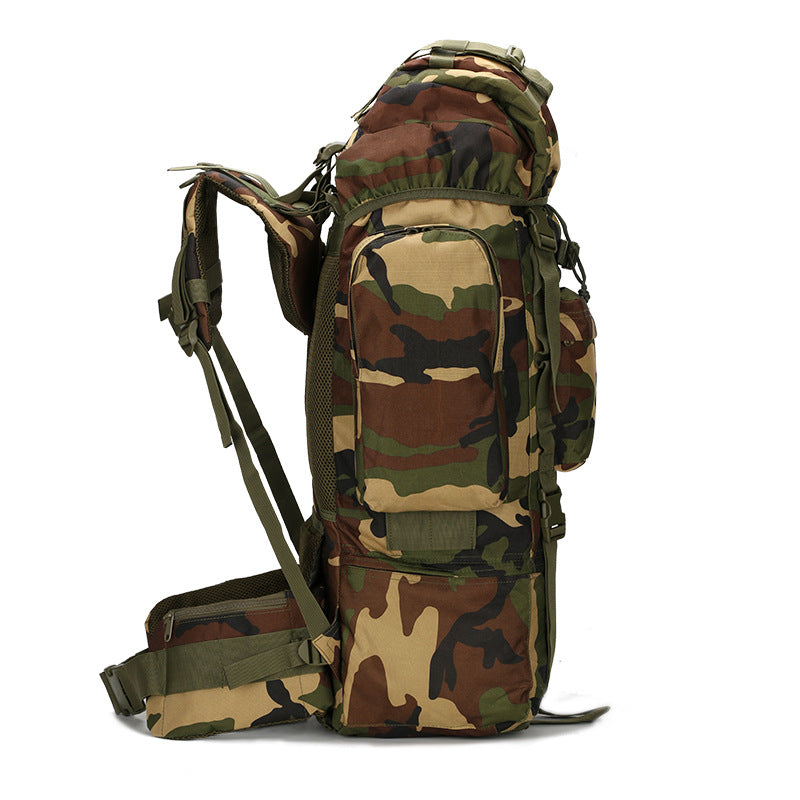 Saco de camuflagem de combate tático Lever Pacote de esportes ao ar livre Caminhada Mochila Molle 65L 