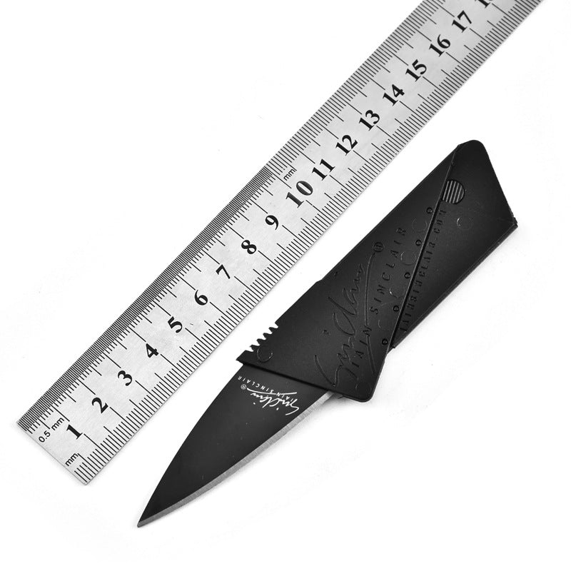 Black Card Sharp Design Folding Knife Black