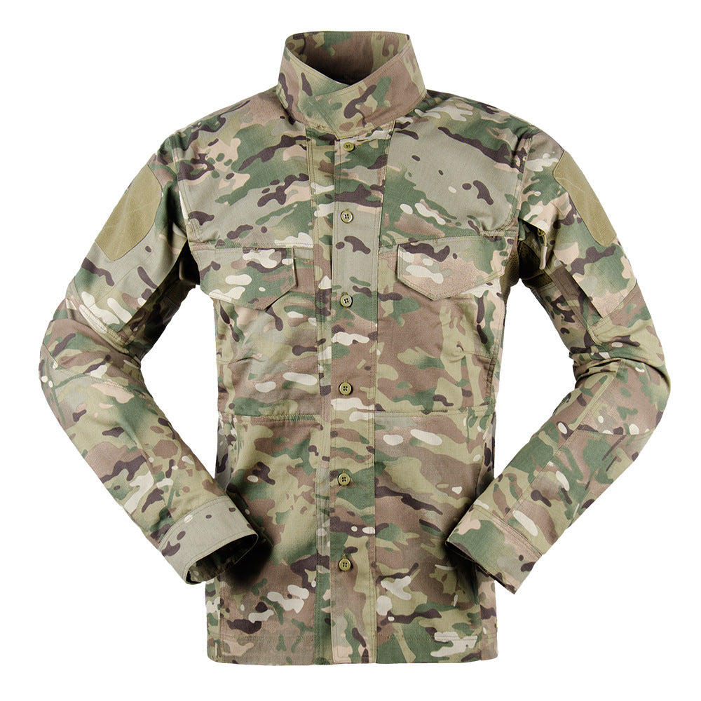 Palanca al aire libre camuflaje ejército uniforme táctico militar uniforme combate caza traje entrenamiento senderismo camisa de manga larga