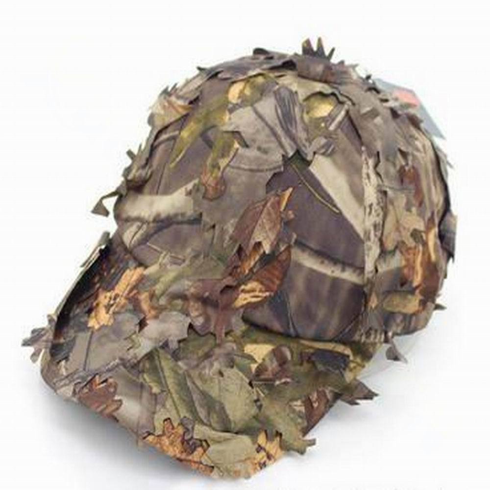 Sombreros de caza para camuflaje en Jungle Battle Gorra de béisbol Sombreros de sombrilla de estilo estratégico Militar decorado con gorra plana de hojas