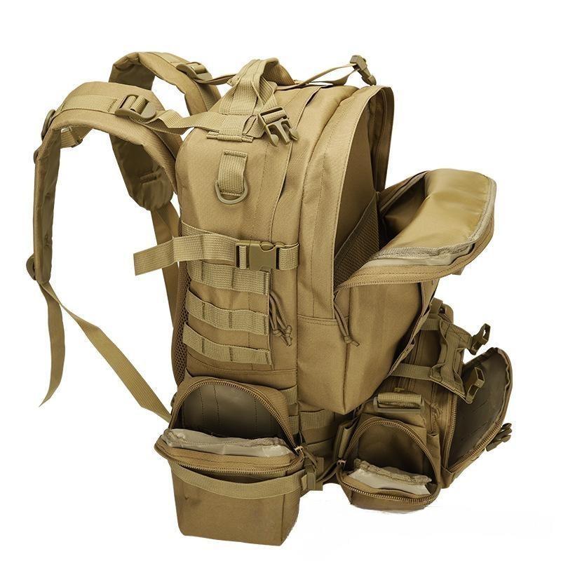 Bolsa de camuflaje táctico de palanca Paquete de deportes al aire libre Senderismo Mochila Molle 55L 