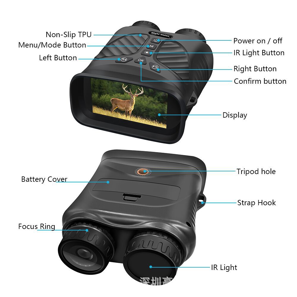 Gafas de visión nocturna para dispositivos digitales de caza