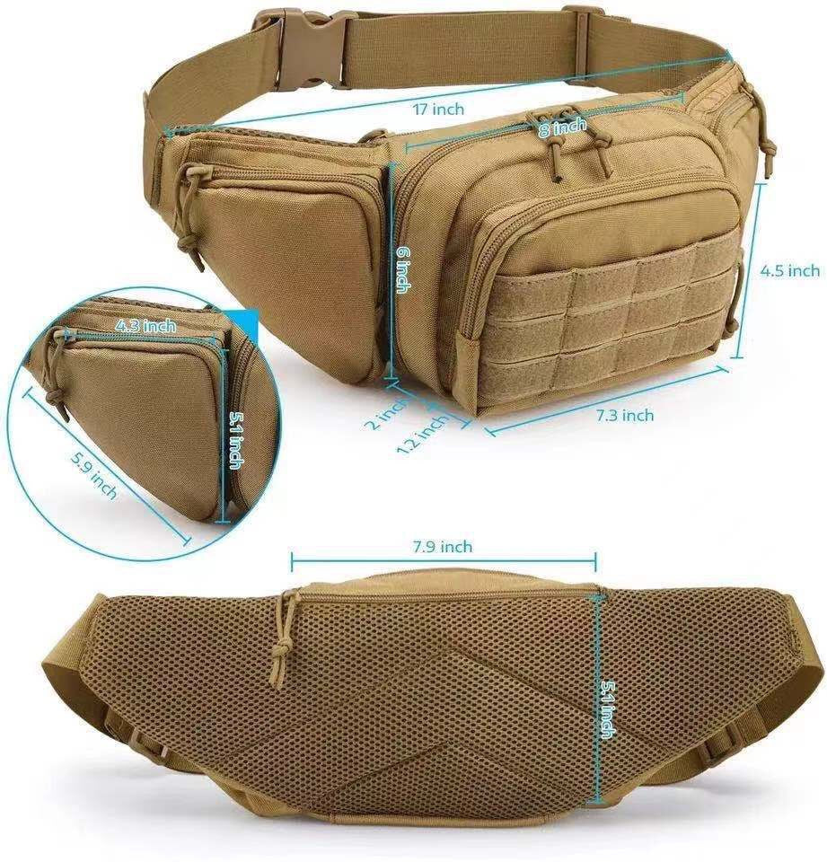 Lever Tactical Fanny Pack Military Waist Bag Utility Hip Pack with Adjustable Strap for Outdoors Fishing Cycling Camping Hiking