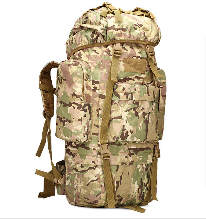 Lever Tactical Combat Camouflage Bag Outdoor Sports Pack Hiking  Molle 65L Backpack