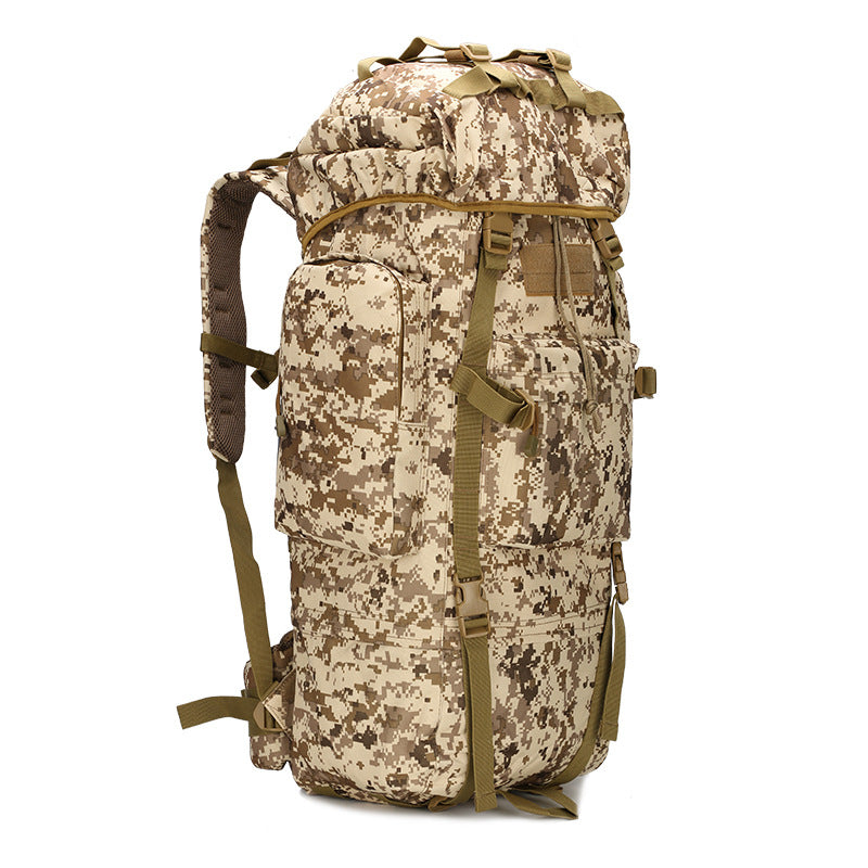 Lever Tactical Combat Camouflage Bag Outdoor Sports Pack Hiking  Molle 65L Backpack